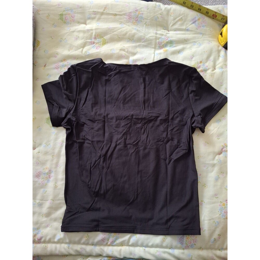 Black Square Neck Crop Top | Fits M (Tag L) | Soft Stretch | SKIMS-Inspired - Picture 9 of 9